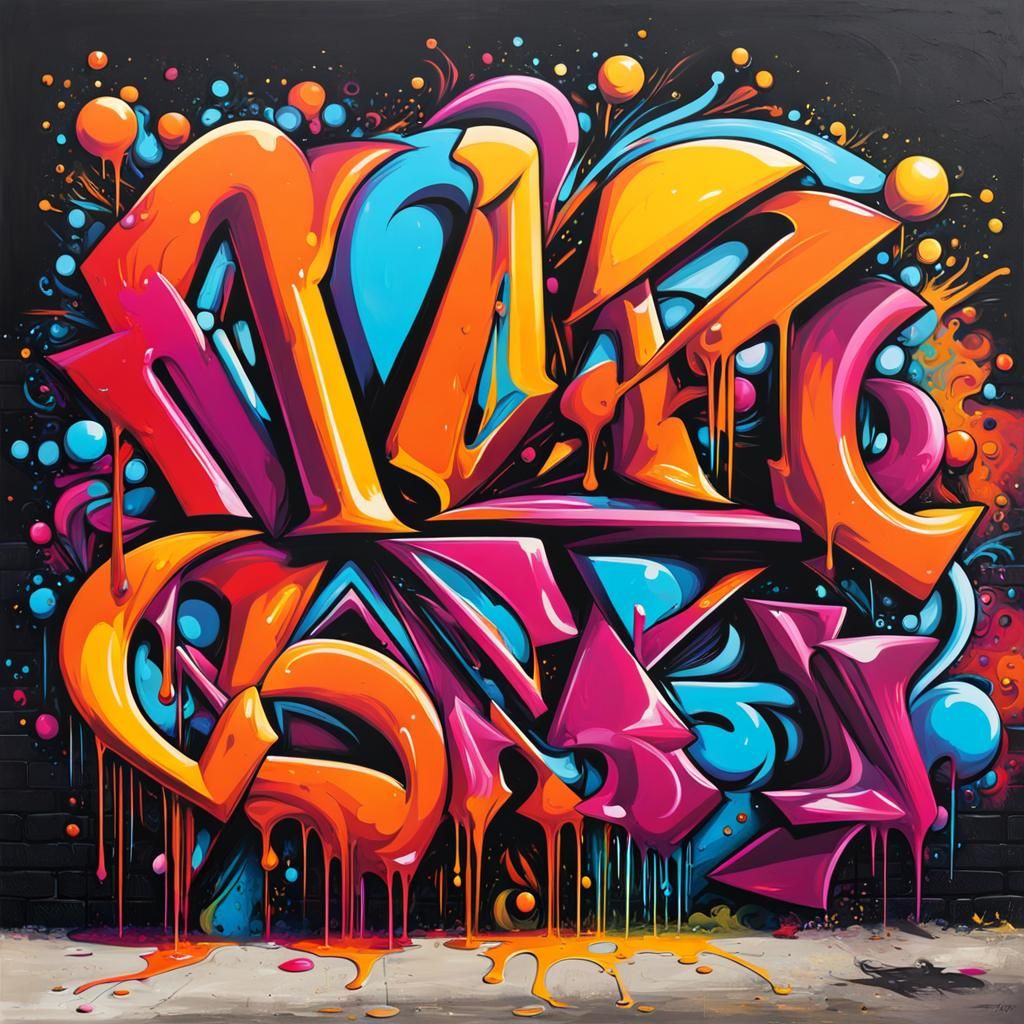 Colorful Graffiti Art with Melting Effects