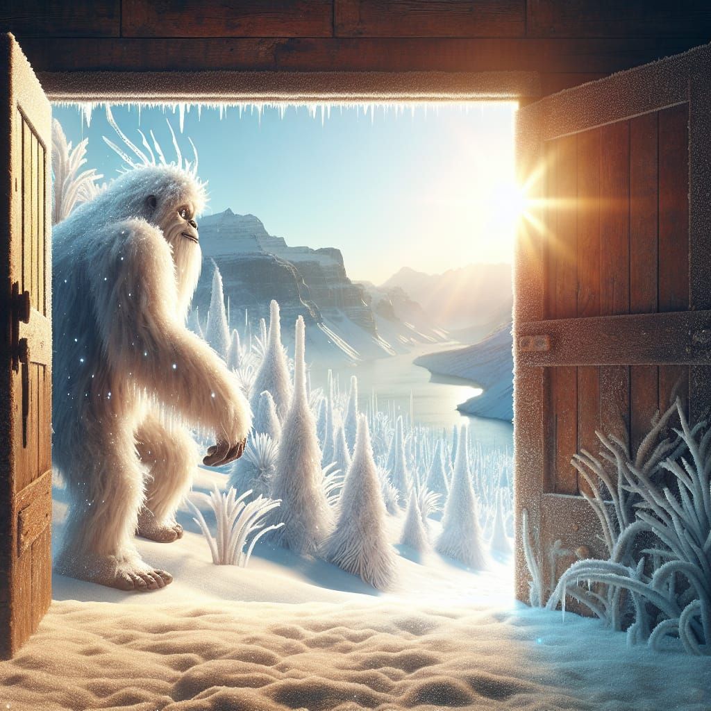 Ancient Snow-Covered Door Creaks Open to Enchanting Winter W...