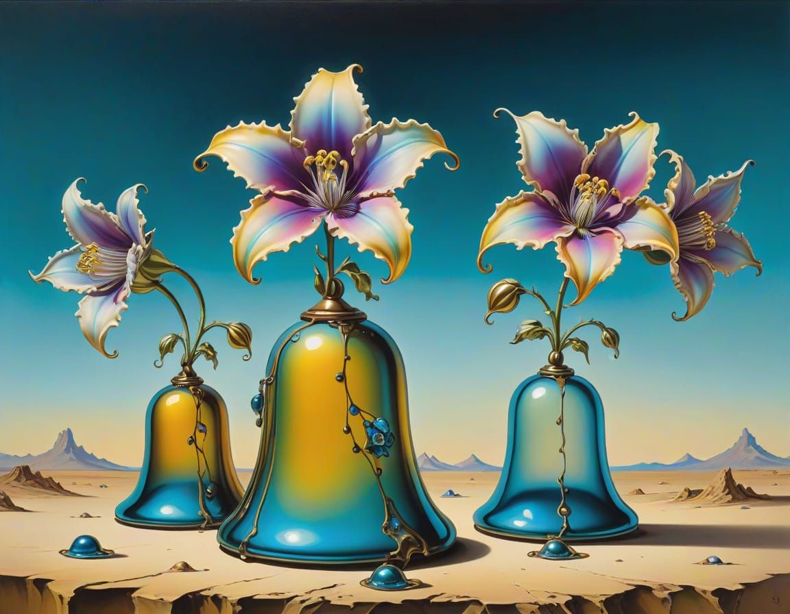 Surrealistic Alien Blooms in Iridescent Glass