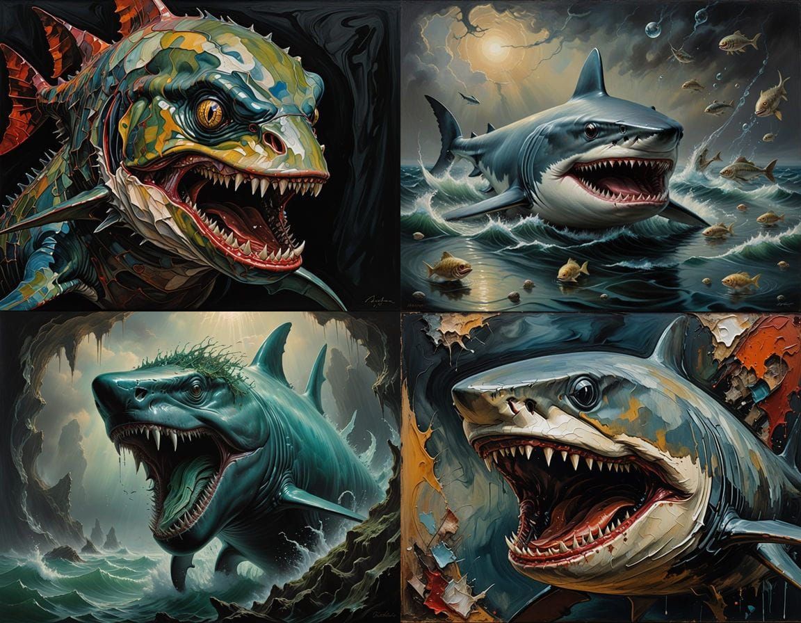 Eccentric Shark Zygote Emerges from Egon Schiele-Inspired Oi...