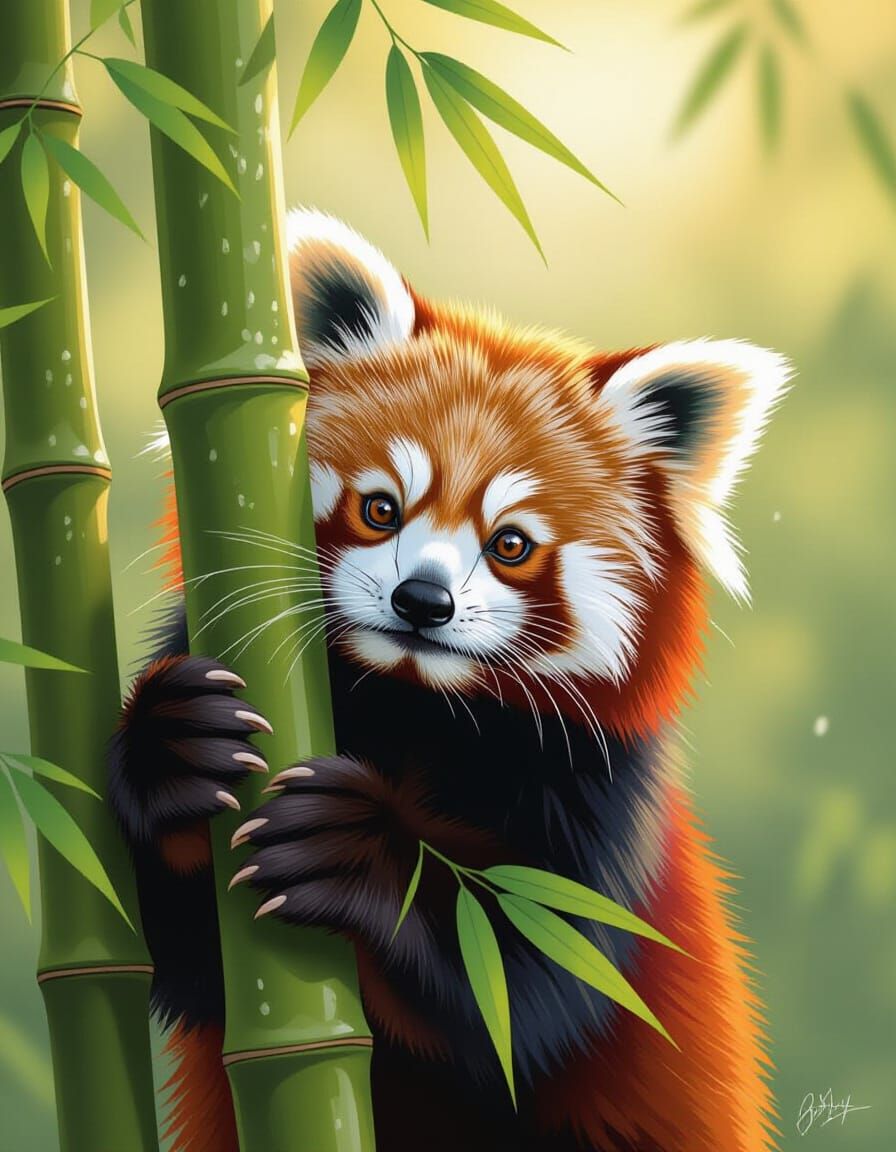 Cozy Red Panda Peek 🐾🌿