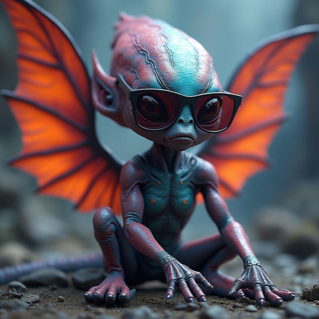 Head+arms+feet wings aliens wearing sunglasses