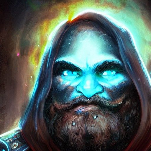 Dwarf Death Knight: Holographic Astral Illustration