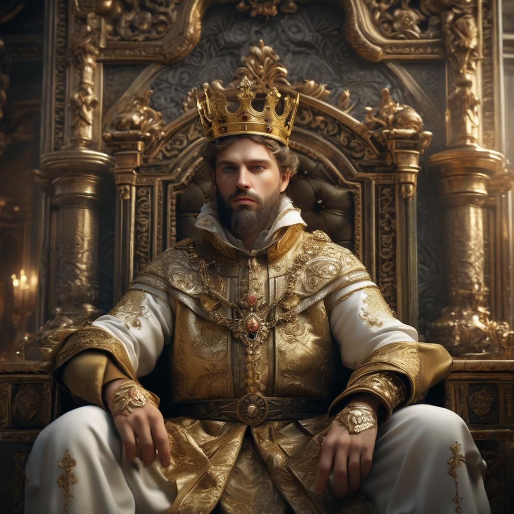 Regal King Portrait in Baroque Style