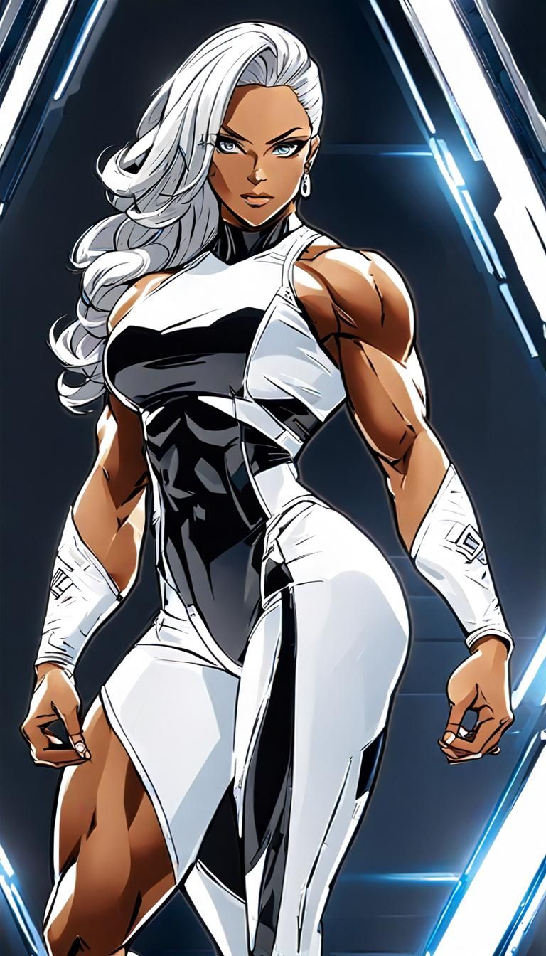 Anime Illustration of Female Bodybuilder in Ultra HD