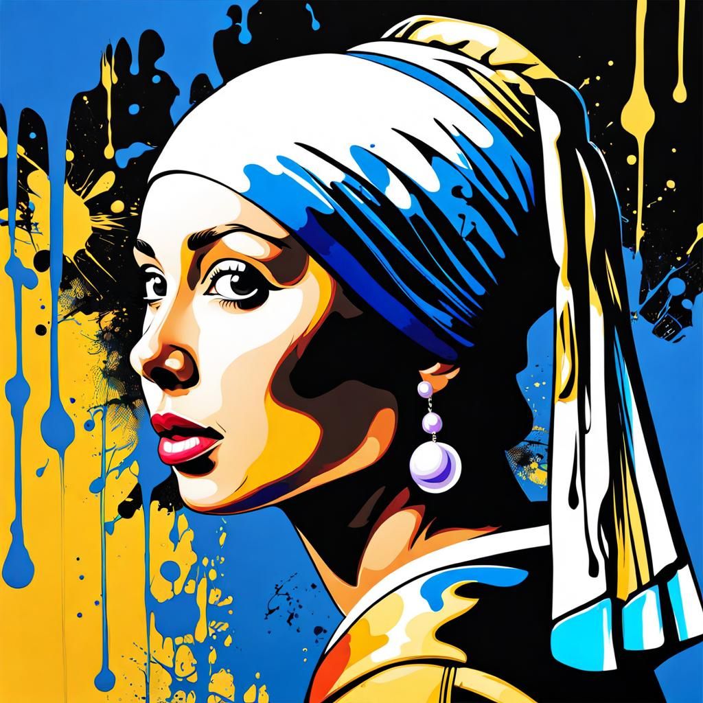 Girl with Pearl Earring: Graffiti Art Style