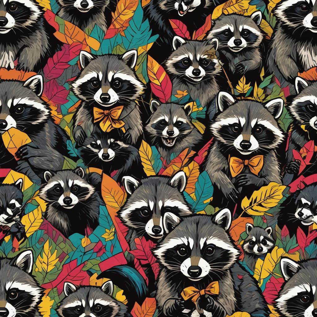 Raccoon Brotherhood Vinyl Cover in Comic Book Style