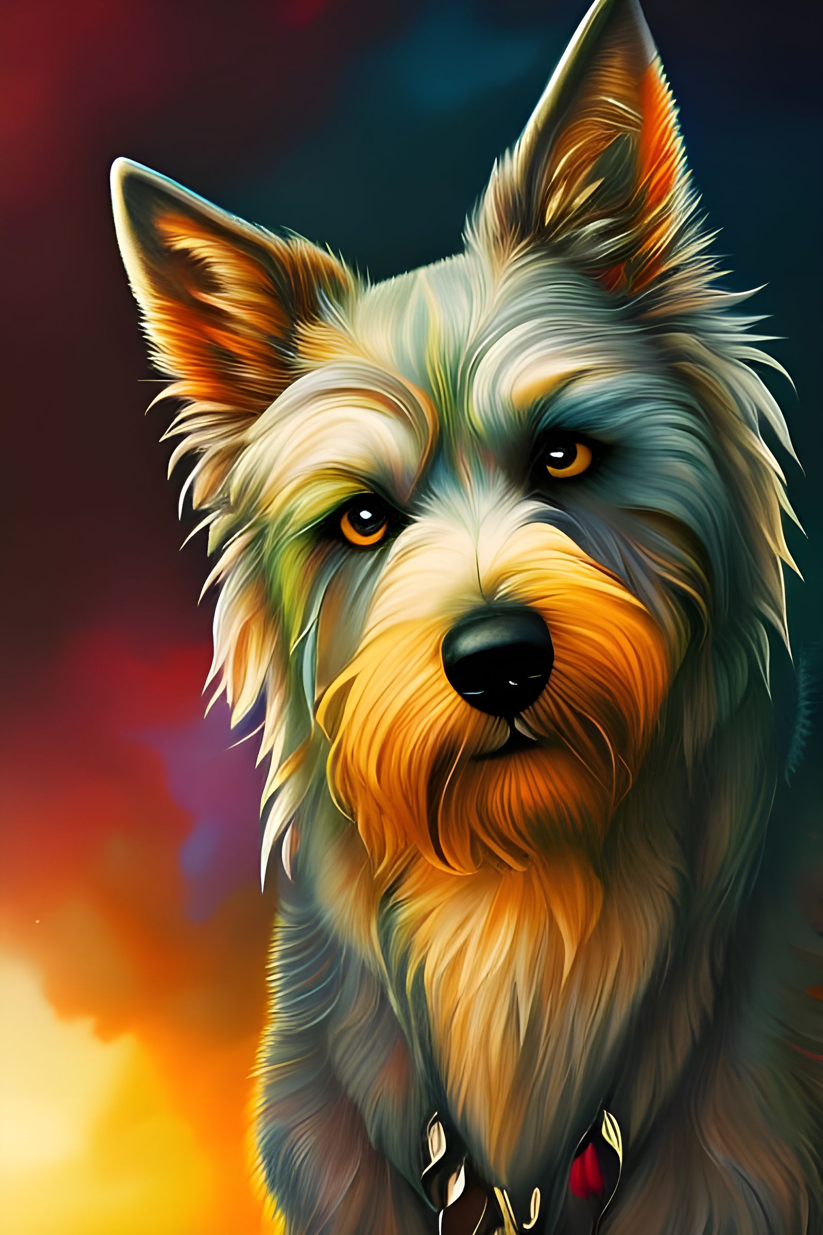 Chibified Wolfhound Portrait: A Digital Masterpiece