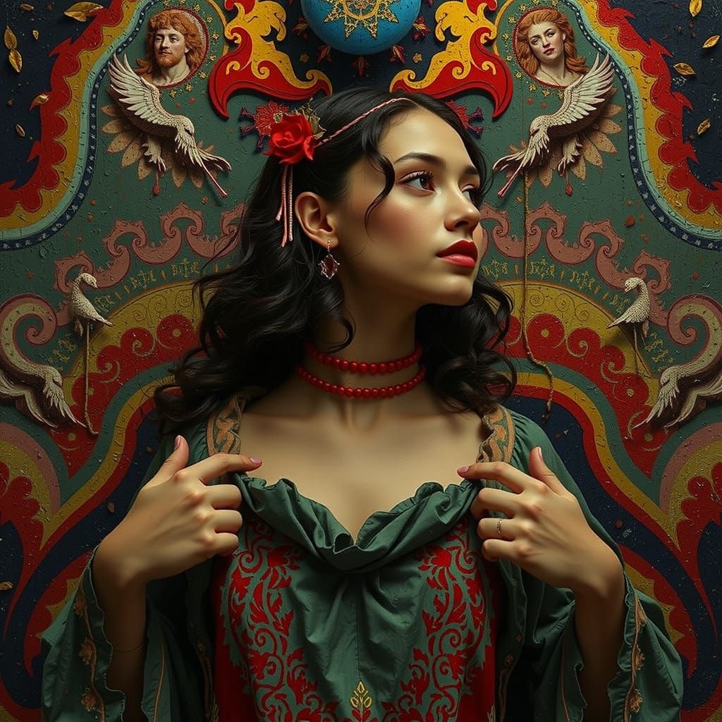 Vibrant Red Abstract Swirls and Twists