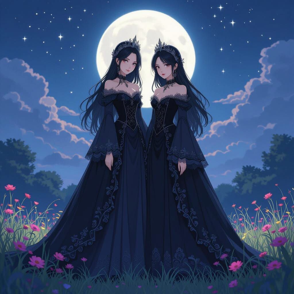 Gothic Queens in Anime Style