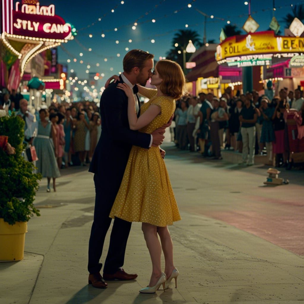 Ryan Gosling and Emma Stone in a Romantic Night