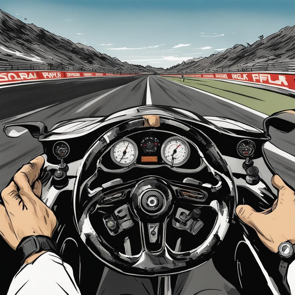 Intense Car Race Towards Victory