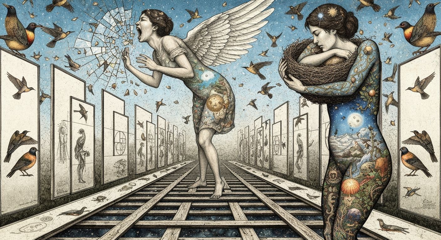 Angel of Memories in Shattered Mirror Labyrinth