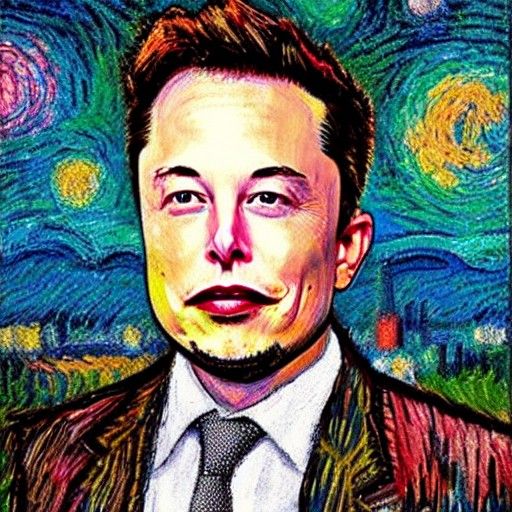 Sad Elon Musk in Post-Impressionist Pastel