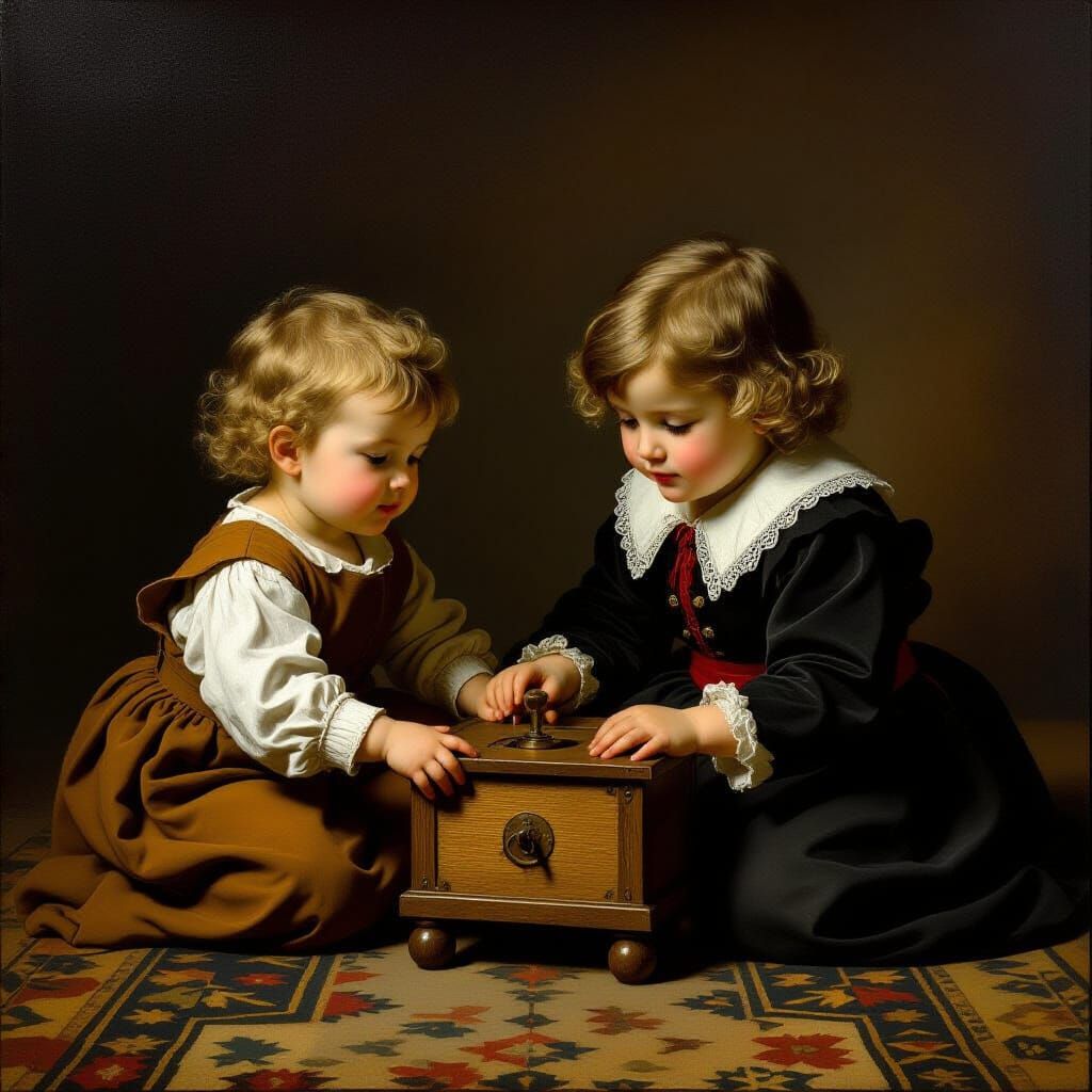 Innocent Children Playing in Warm Light