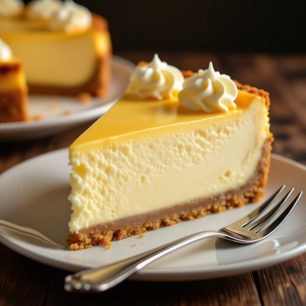 Ultra Realistic Cheesecake Slice Photo