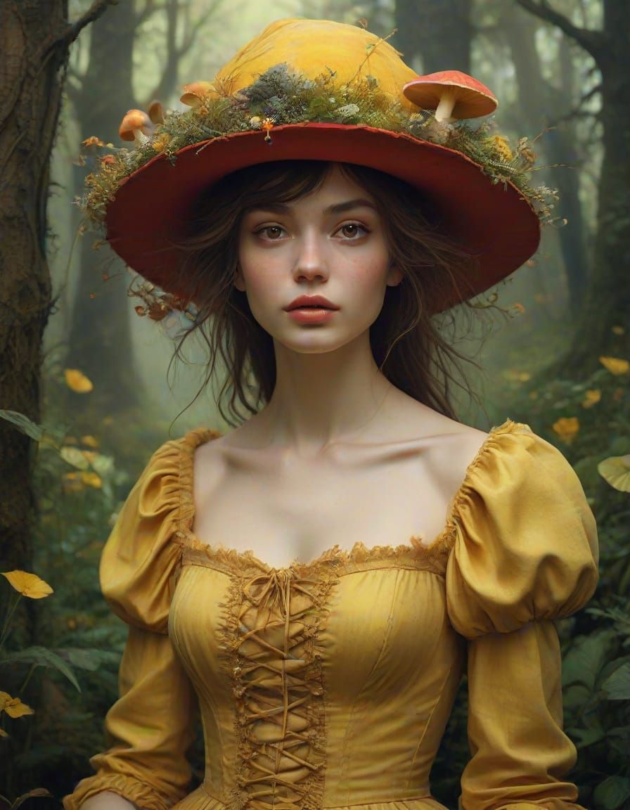 Dreamlike Fantasy Portrait in Whimsical Style