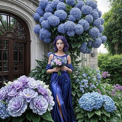 Colorful Woman in Eclectic Art Deco Architecture