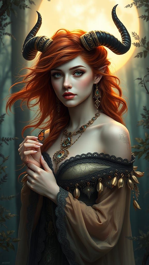 Whispering Woodland Nymph in Moonlit Glory