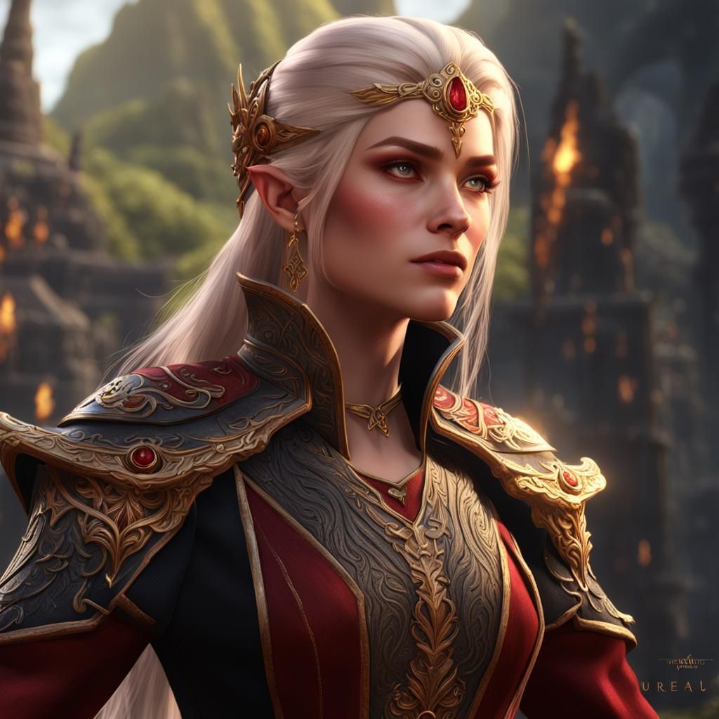 Eladrin Noble Woman in Detailed Matte Painting