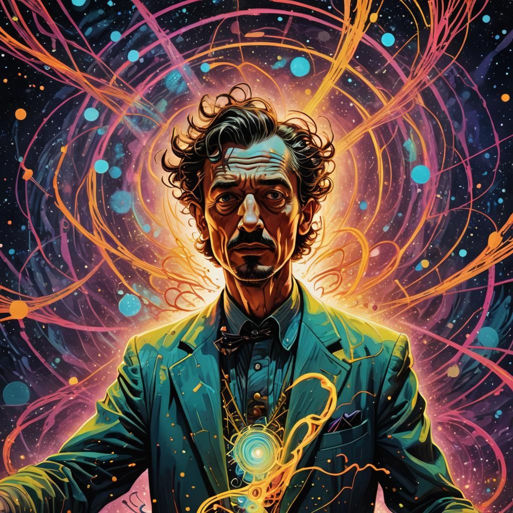 Surreal Quantum Vortex in Science Fiction Illustration