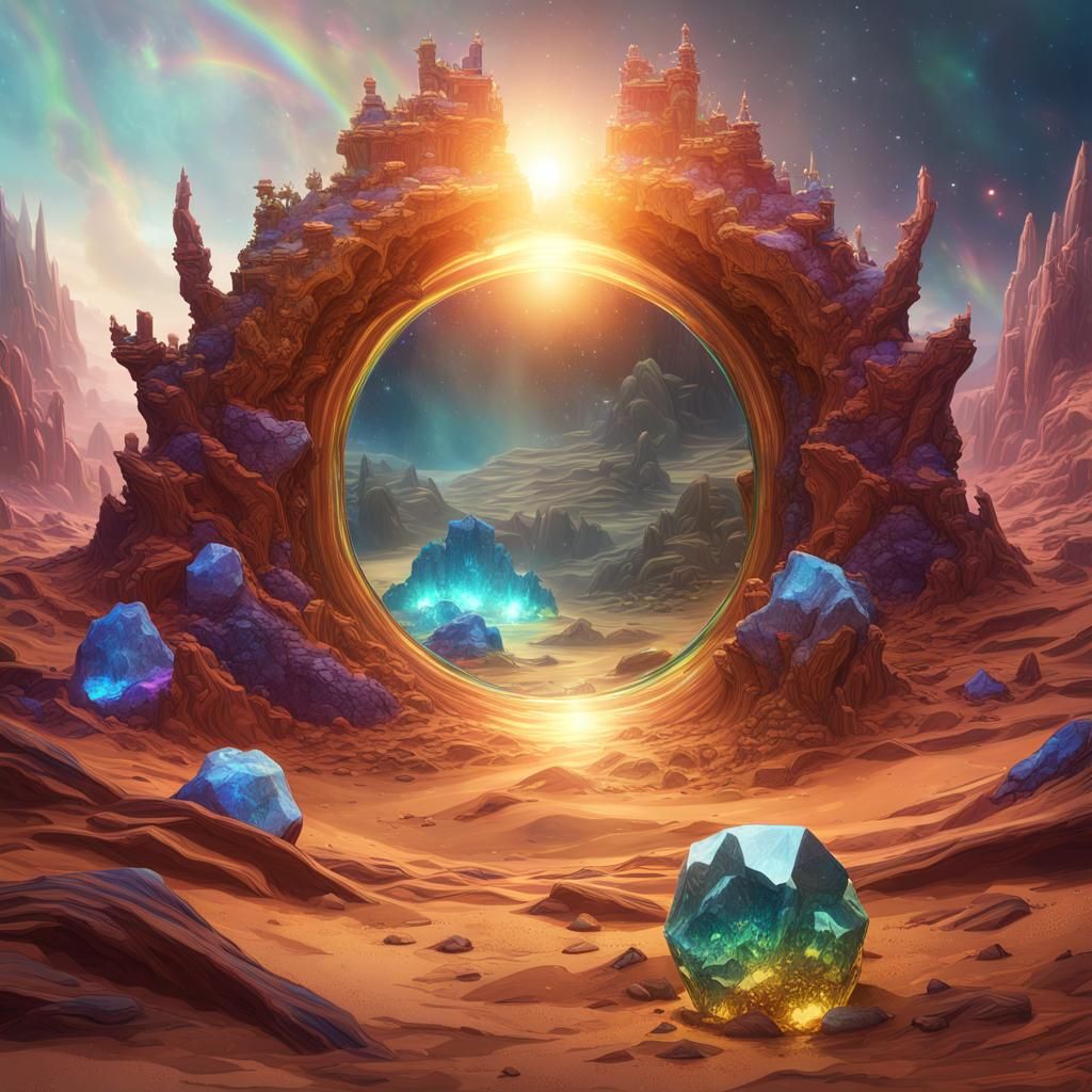 Rainbow Crystal Fox in Universe Mirror Image