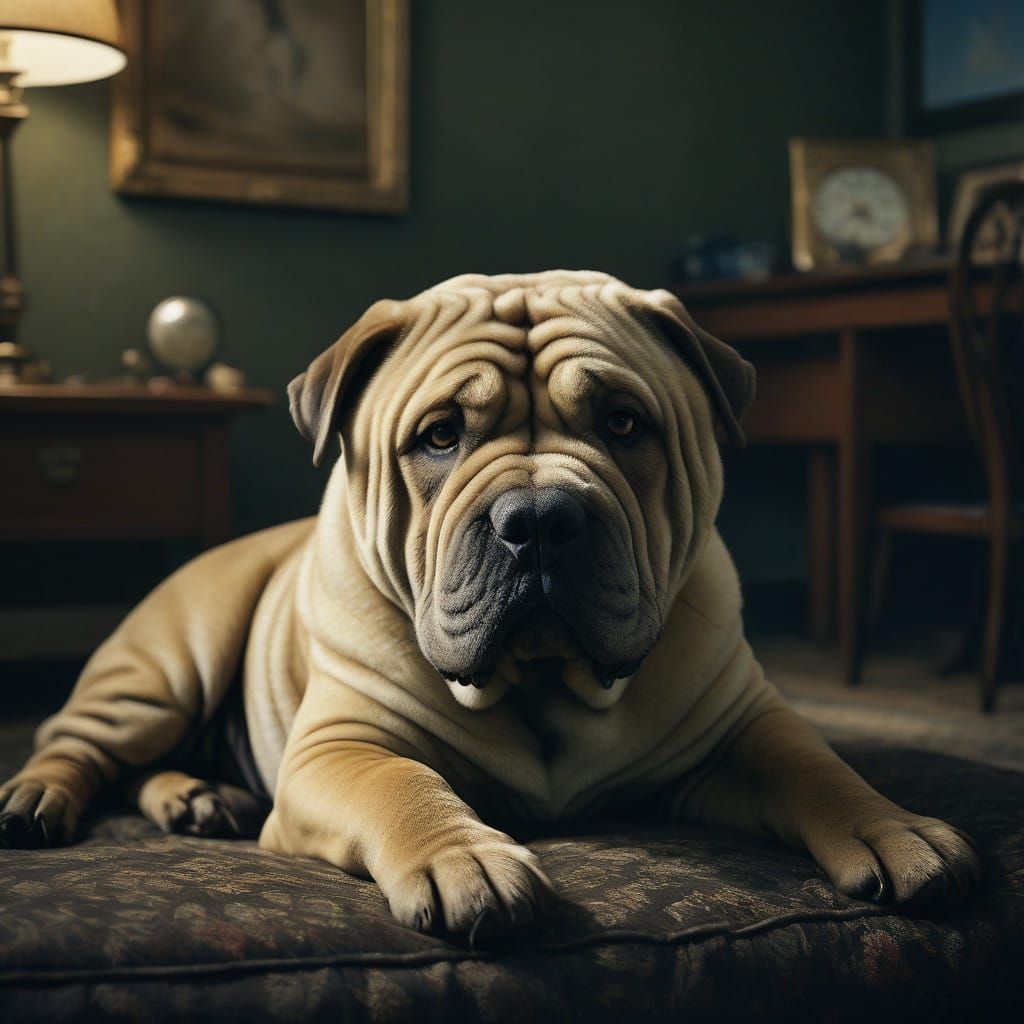 Ancient Shar-Pei King Rejects New Tricks in Plush Velvet Lux...
