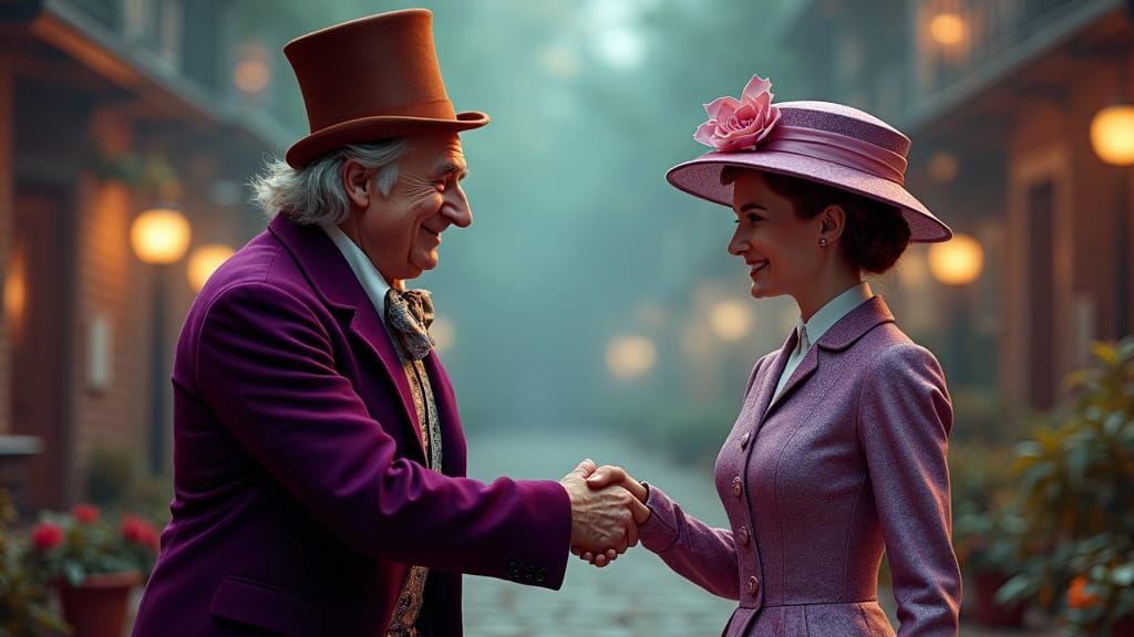 Willy Wonka Meets Mary Poppins: Hyperrealistic Concept Art