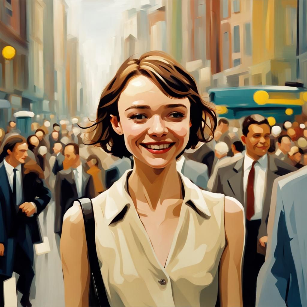 Carey Mulligan in Abstract Modern Cityscape