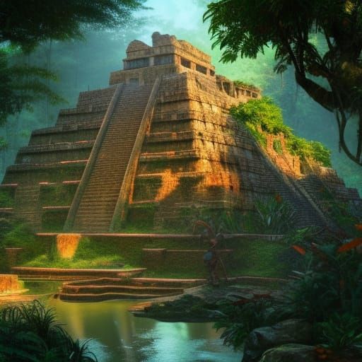 Mayan Temple in Jungle Concept Art