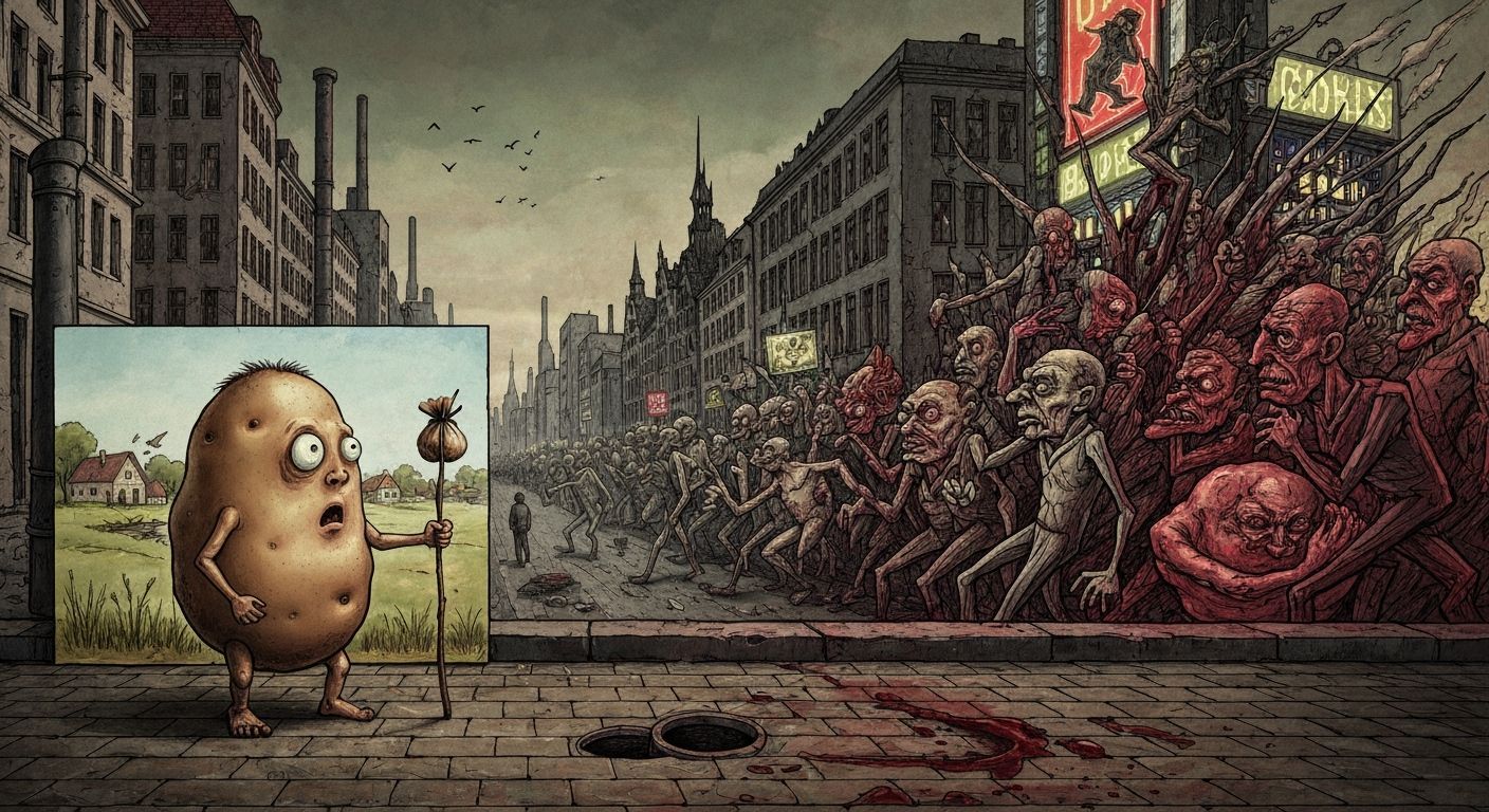 German Expressionist Dada Satire of Urban Chaos