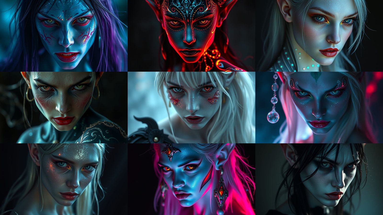 Striking Portrait of a Sparkling Vampire Elf