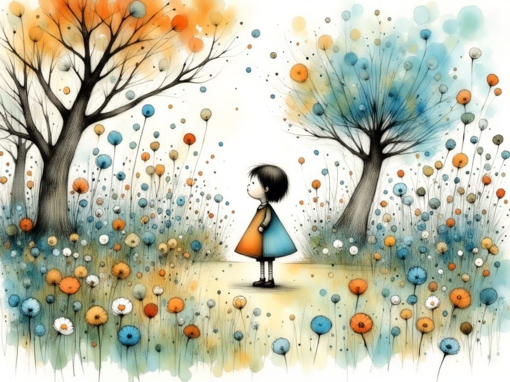 Enchanted Garden Blooms in Whimsical Watercolor