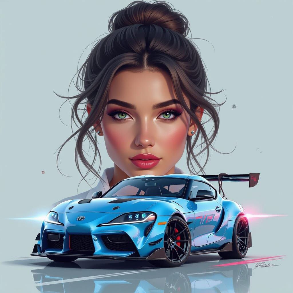 Toyota Supra F1 Concept Art with Dynamic Lighting