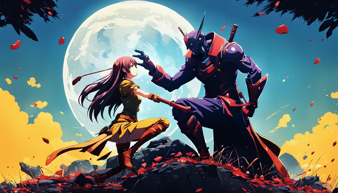 Anime-Style Enemies or Lovers in Cel-Shaded Manga