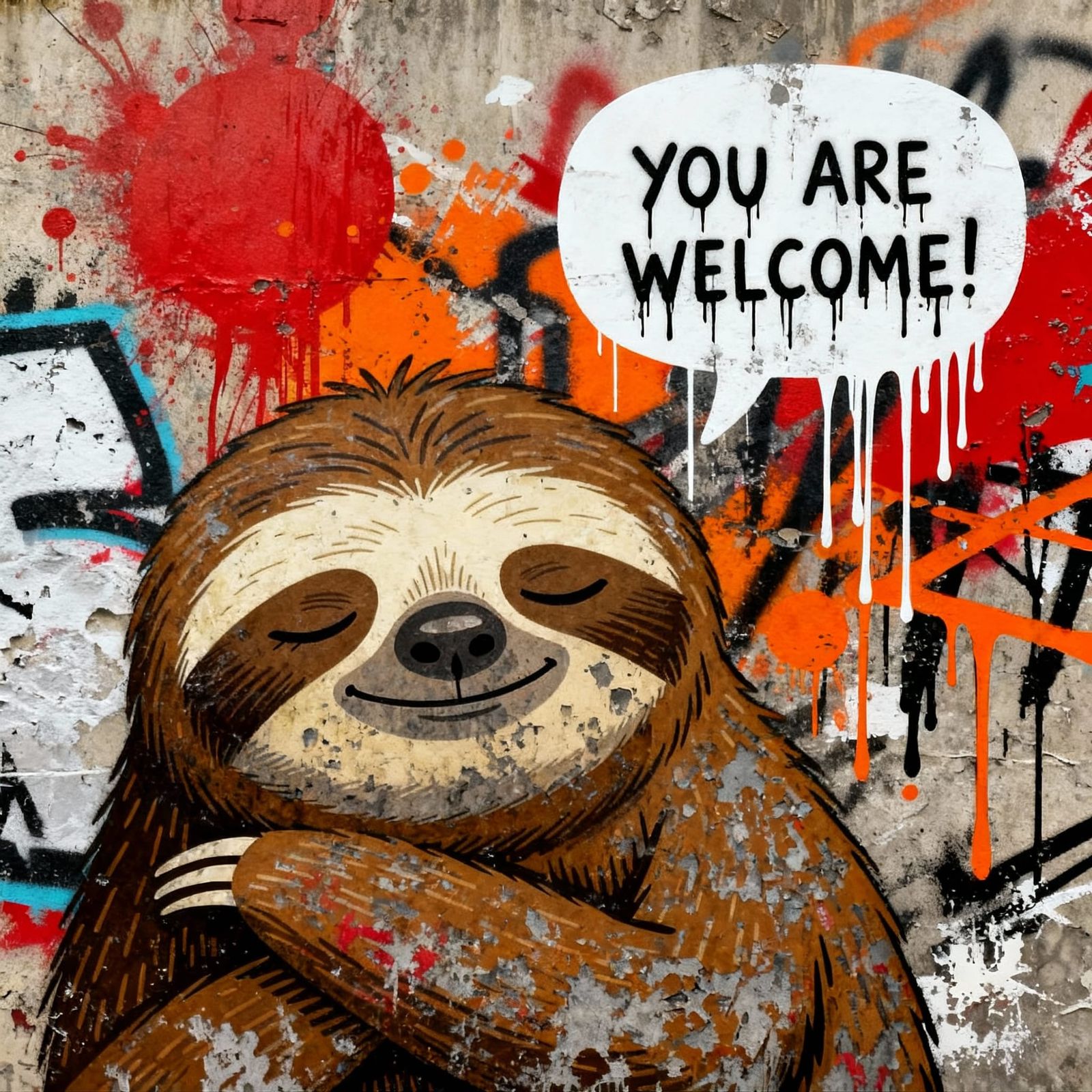 AI Art: Surreal Landscape with "You Are Welcome" Text