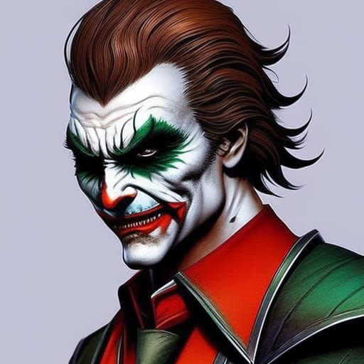 Hyperrealistic Joker Portrait in Splash Art Style