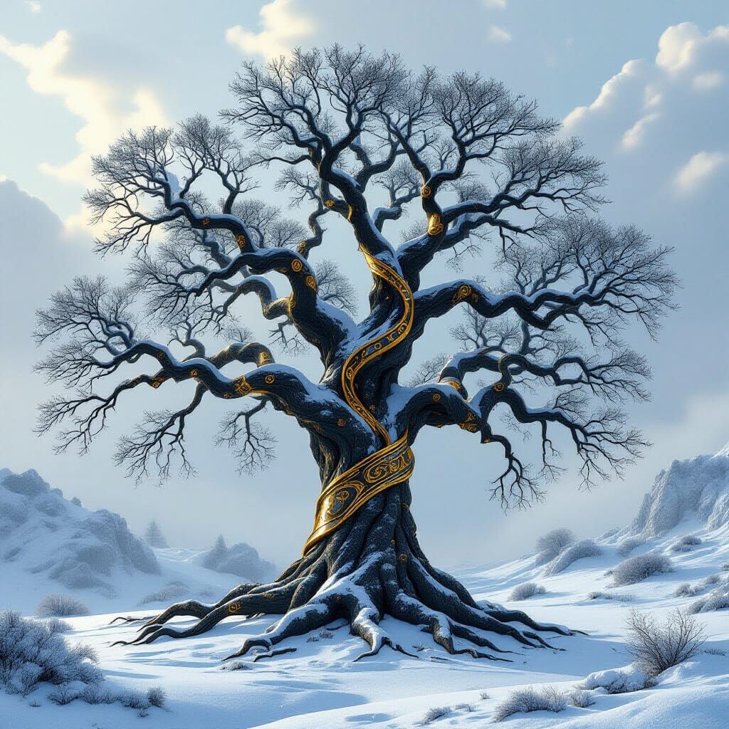 Tree of Life in Dystopian Futuristic Style