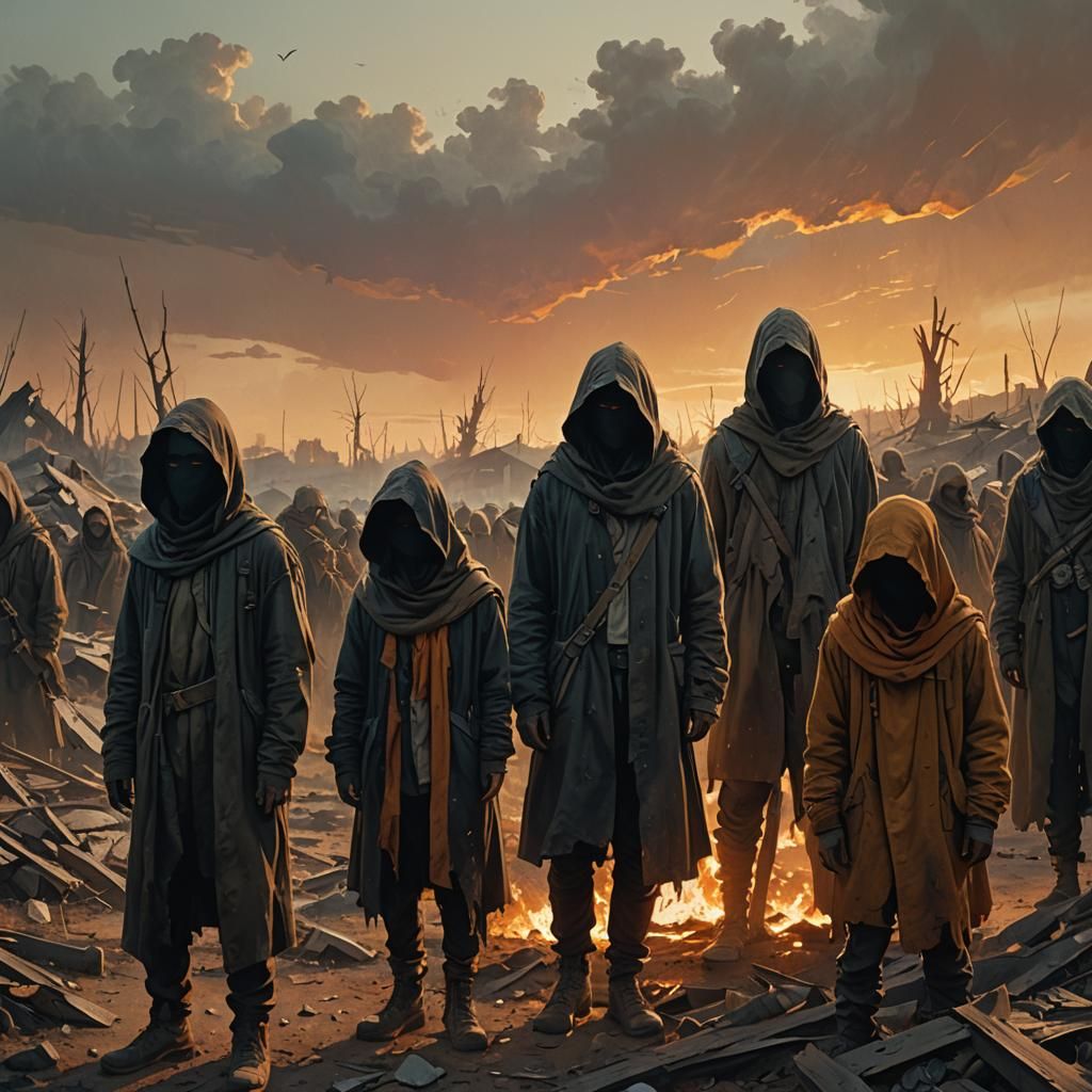 War-Torn Landscape: A Cinematic Oil Painting