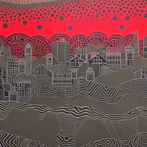 Fantastical Spotted Cityscape at Twilight