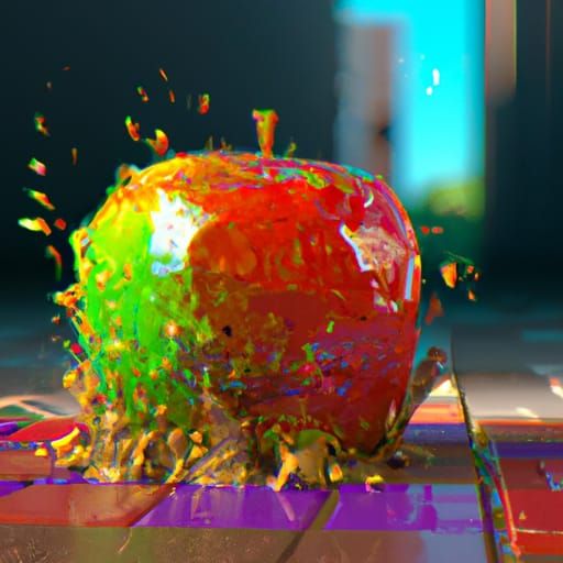 Pixel Apple Splat: Hyperdetailed Digital Art