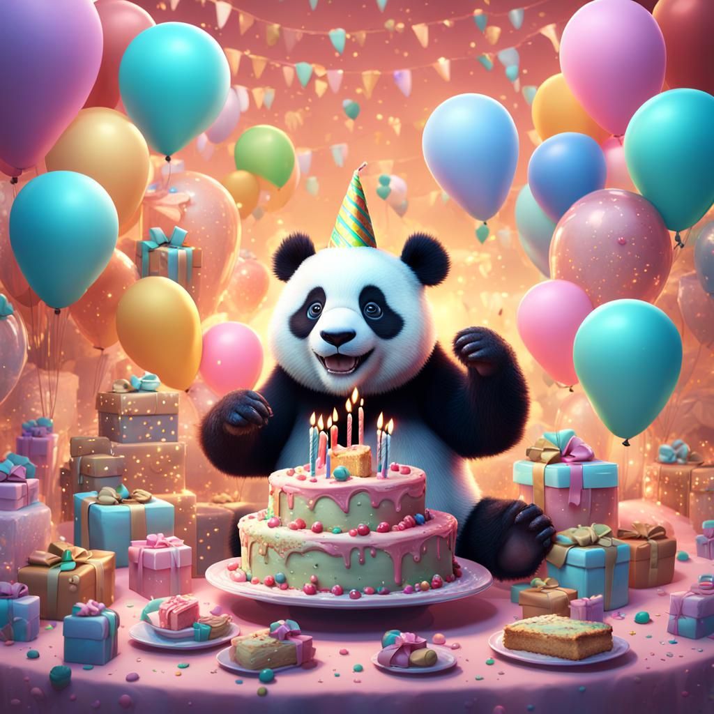 Panda's Pastel Birthday Celebration