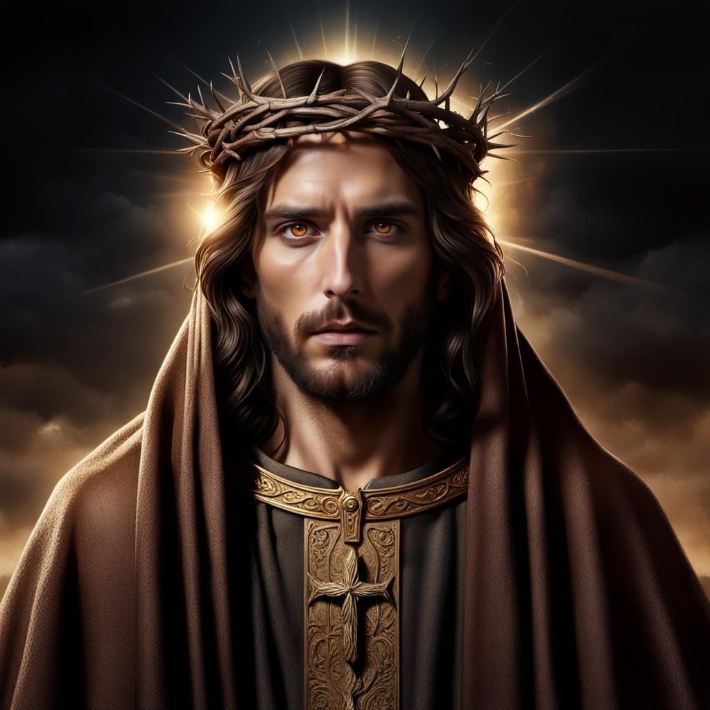 Jesus Christ with Crown of Thorns, Digital Painting