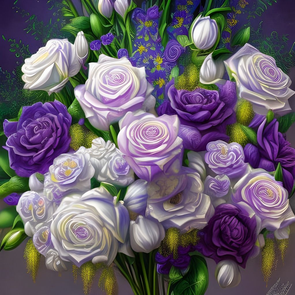 Hyperdetailed Floral Bouquet: Summer Meets Winter