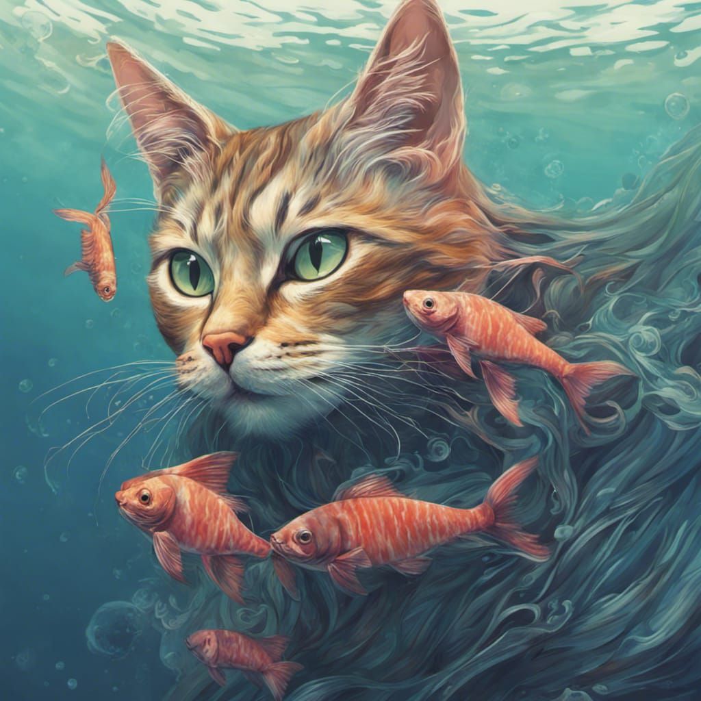 Underwater Cat-Fish Hybrid Creature