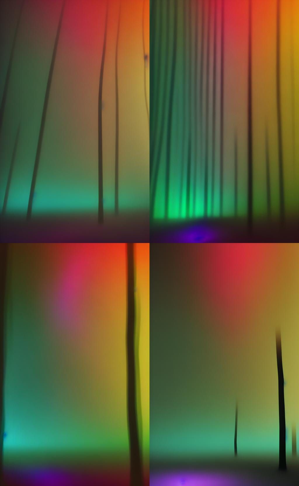 Vibrant Glitchcore Neon Forest in Translucent 4K