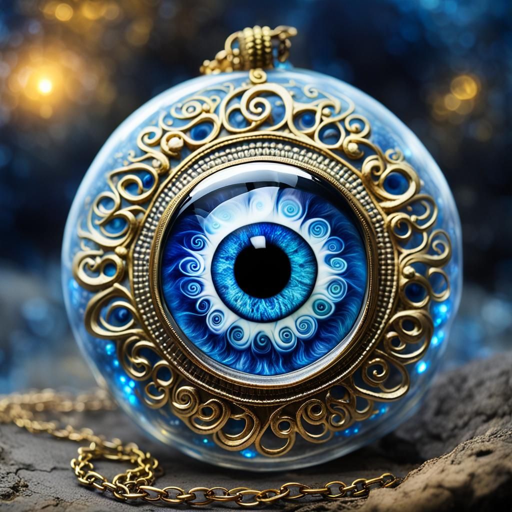 Mystical Nazar Amulet with Glowing Energy