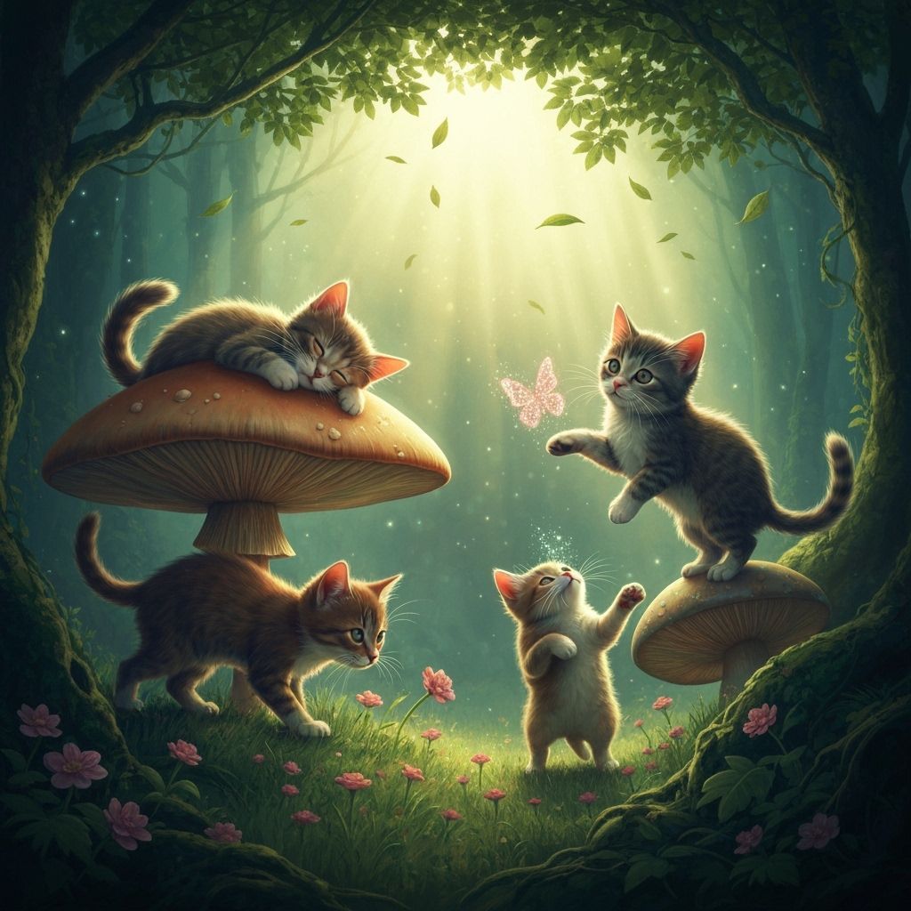 Fairytale Kittens in Enchanted Forest