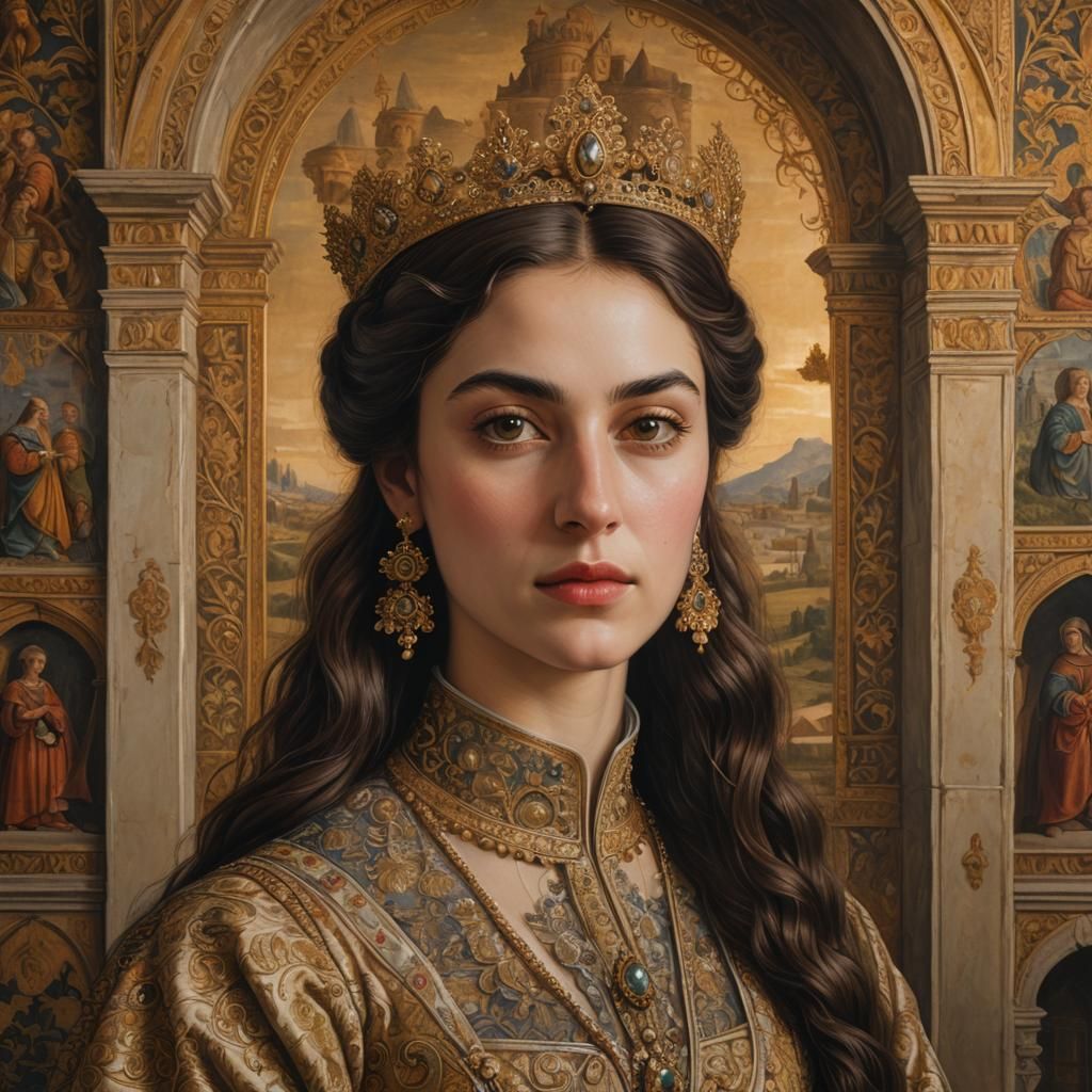 Georgian Queen Portrait in Renaissance Style