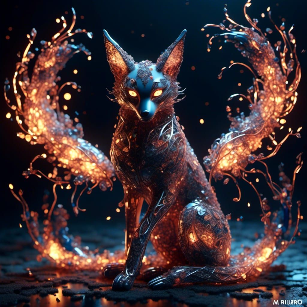 Cracked glass Kitsune